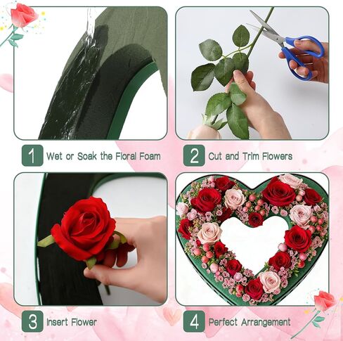 Fiwochic 15.75 x 14.76 Inch Valentine's Day Heart Floral Foam Cage Heart Shaped Flower Arrangements Stand with Suction Cup Blocks Flower Cage Holder for Valentine's Day Wedding Party Decorations in Saudi Arabia