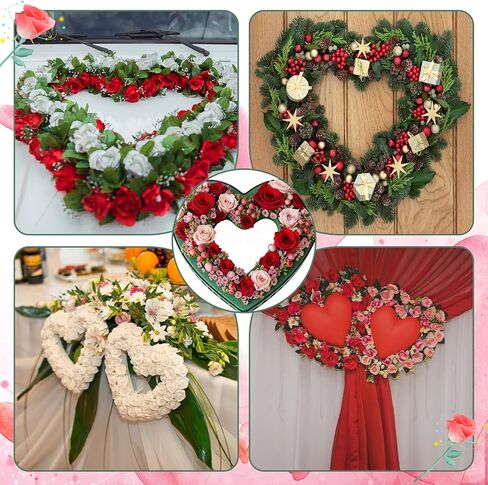 Fiwochic 15.75 x 14.76 Inch Valentine's Day Heart Floral Foam Cage Heart Shaped Flower Arrangements Stand with Suction Cup Blocks Flower Cage Holder for Valentine's Day Wedding Party Decorations in Saudi Arabia