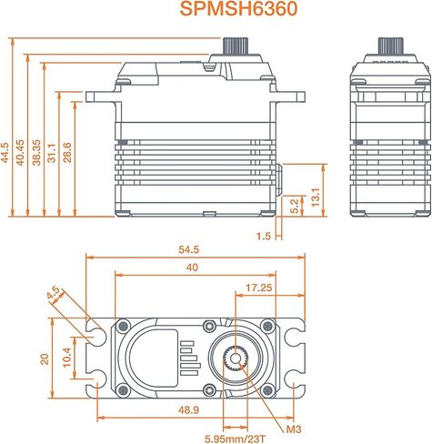 Spektrum H6360 Standard Digital HV Brushless Mid Torque Ultra Speed Heli Tail Servo, SPMSH6360 in Saudi Arabia