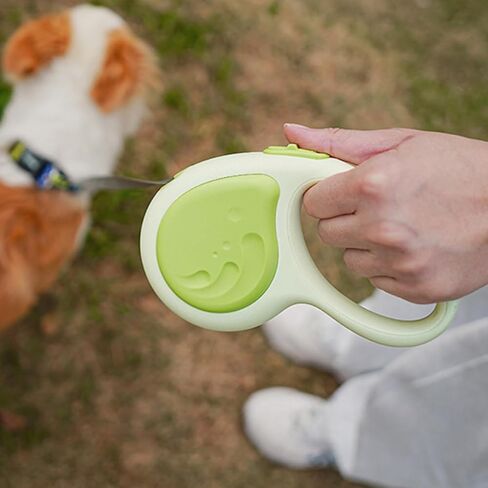 12 Feet Retractable Dog Leash, Nylon Tape Lead for Small Dogs up to 26 lbs, One-Handed Brake and Pause Function (Little Whale Orange) in Saudi Arabia