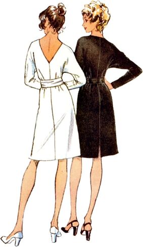فستان Simplicity SS3046K5 Misses' Vintage 1970's Jiffy Knit مع حزمة نمط خياطة وشاح، رمز التصميم S3046، المقاسات 8-10-12-14-16، متعدد الألوان in Kuwait