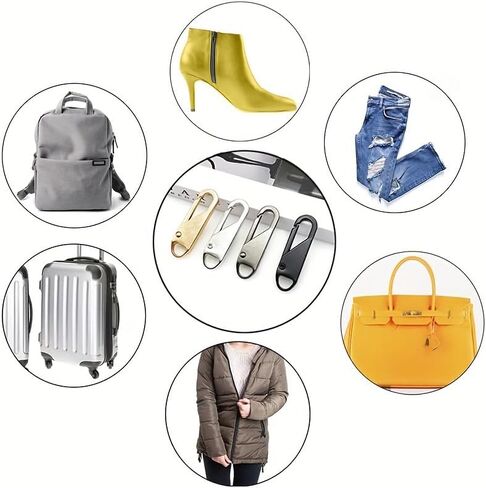 10pcs Zipper Pull Replacements - Easy Installation, Durable Metal Sliders in Assorted Colors - Ideal for Luggage, Jackets & More in Saudi Arabia
