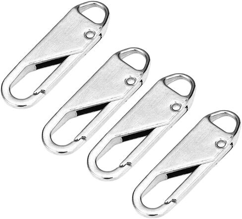 4-Pack Black Zipper Replacement Pullers - Zinc Alloy Removable Zipper Pulls for Luggage, Jackets, Backpacks, and More in Saudi Arabia
