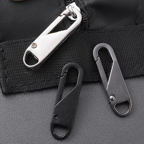 4-Pack Black Zipper Replacement Pullers - Zinc Alloy Removable Zipper Pulls for Luggage, Jackets, Backpacks, and More in Saudi Arabia