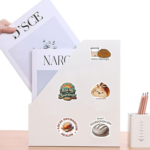 61pcs Sourdough Stickers Pack，Cute Cartoon Aesthetic Waterproof Stickers，Vinyl Art Water Bottle,Skateboard,Laptop,Phone,Journaling,Scrapbooking Decals in Saudi Arabia