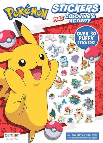 Pokemon Stickers | Pokemon Coloring Book | Pokemons Sticker Book | Pokemons Activity Books | Puffy Sticker for Kids | Over 30 Puffy Stickers | Officially Licensed in Saudi Arabia