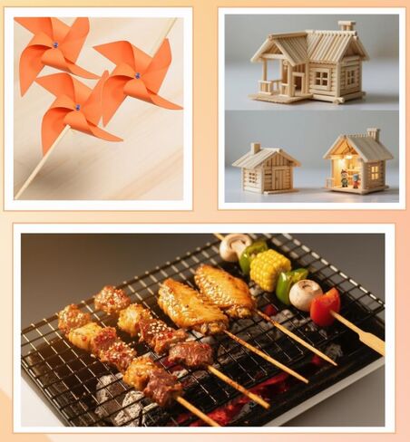 70 قطعة من قضبان الأوتاد الخشبية مقاس 1/5 × 12 بوصة، أعواد خشبية، أعواد الخيزران الطبيعية غير المكتملة للحرف اليدوية، قضبان الأوتاد للمشروعات اليدوية، دعم الكعك المتدرج in Kuwait