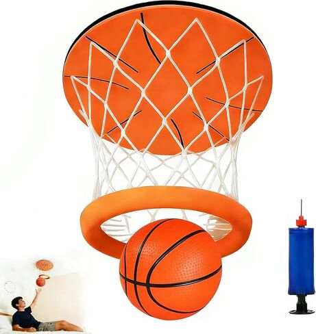 Mini Basketball Hoop, Indoo Ceiling Basketball Hoop, Funny Wall Mount Basketball Game with Ball and Pump for Kids and Adults, Great for Home, Dorms, Offices, and Gifts, No Assembling in Kuwait
