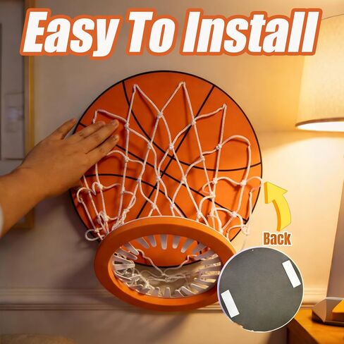 Mini Basketball Hoop, Indoo Ceiling Basketball Hoop, Funny Wall Mount Basketball Game with Ball and Pump for Kids and Adults, Great for Home, Dorms, Offices, and Gifts, No Assembling in Kuwait