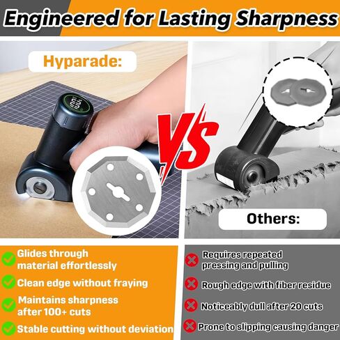 4 قطع شفرات قطع دوارة شفرات بديلة لمقص كهربائي نانو Fanttik C8، شفرات دوارة طويلة الأمد لقص الصناديق والنسيج والجلود والكرتون والمواد الحرفية in Kuwait