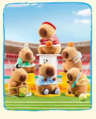 RichRabbit Cute Capybara Plush Toy Soccer Soft Plush Toy Cute Kids Gift Brown 9 Inch in Saudi Arabia