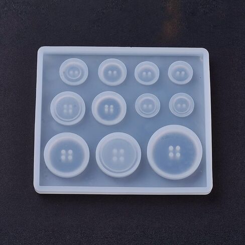 1 pc Silicone Button Molds 2-Hole 4-Hole Flat Round Button Resin Casting Molds for UV Resin Polymer Clay Art Craft Jewelry Making Supplies Clothes Coat Jacket Decoration in Saudi Arabia