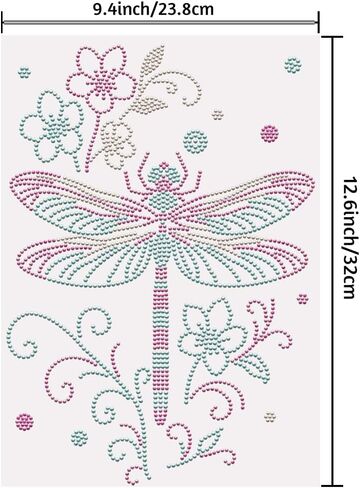 SUPERDANT Dragonfly Iron on Rhinestones for Clothes Flowers Crystal Heat Transfer Stickers Iron on Decals Rhinestone Patches for Woman T-Shirt Clothing Hoodie Jackets DIY Art Craft Gifts in Saudi Arabia