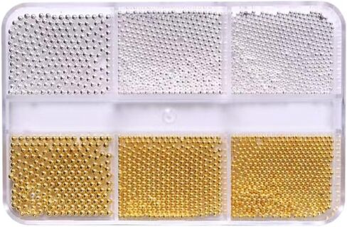 3D Rose Gold Metal Caviar Beads - Mini Nail Art Studs for Acrylic & Gel Nails, DIY Manicure Decorations Kit for Women in Saudi Arabia