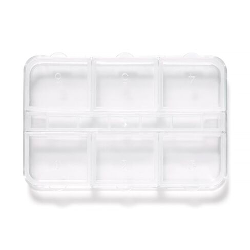 6Pcs Nail Beads Jewelry Storage Box Nail Tool Small Craft Container, 6 Compartment Plastic Rhinestone DIY Beads Storage Box, Display Container, Transparent in Saudi Arabia