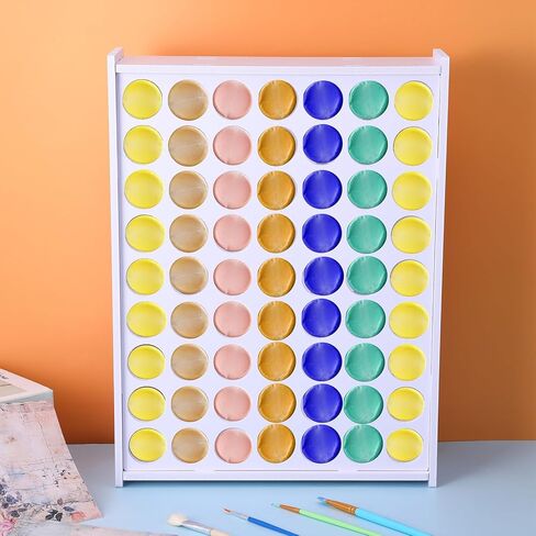 White Paint Organizer, 63 Holes PVC Craft Storage, Vertical Wall Mounted Rack for 2oz Craft Paints in Saudi Arabia