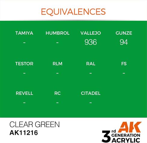 AK Interactive 3rd Gen Acrylic Clear Green 17ml in Saudi Arabia