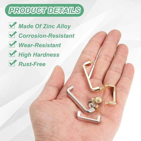 8-Pack D-Ring Connector Buckles, 24mm x 6mm Alloy Right Angle Arch Bridge Buckles, Chain Strap Connector with Screws for Bag/DIY/Leather Craft/Backpack Making[Light Gold] in Saudi Arabia