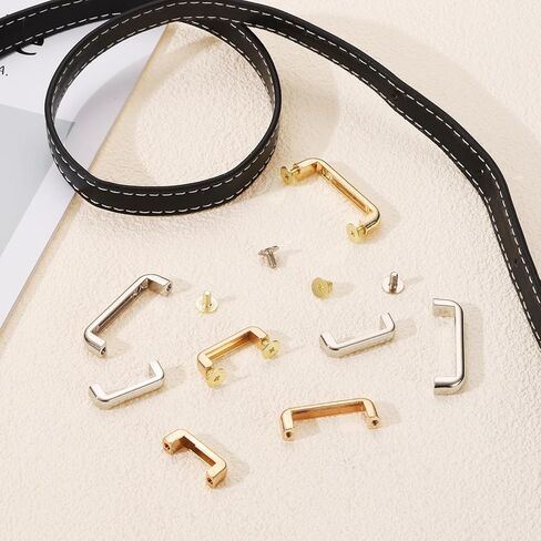 8-Pack D-Ring Connector Buckles, 24mm x 6mm Alloy Right Angle Arch Bridge Buckles, Chain Strap Connector with Screws for Bag/DIY/Leather Craft/Backpack Making[Light Gold] in Saudi Arabia