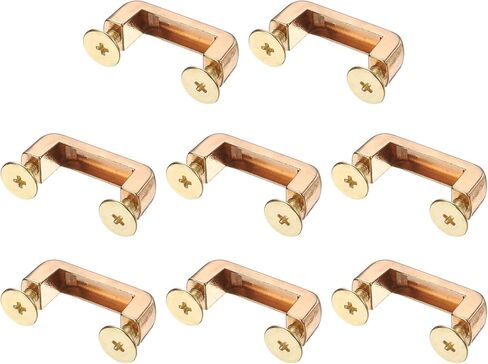 8-Pack D-Ring Connector Buckles, 24mm x 6mm Alloy Right Angle Arch Bridge Buckles, Chain Strap Connector with Screws for Bag/DIY/Leather Craft/Backpack Making[Light Gold] in Saudi Arabia
