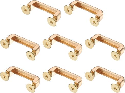 8-Pack D-Ring Connector Buckles, 24mm x 6mm Alloy Right Angle Arch Bridge Buckles, Chain Strap Connector with Screws for Bag/DIY/Leather Craft/Backpack Making[Light Gold] in Saudi Arabia