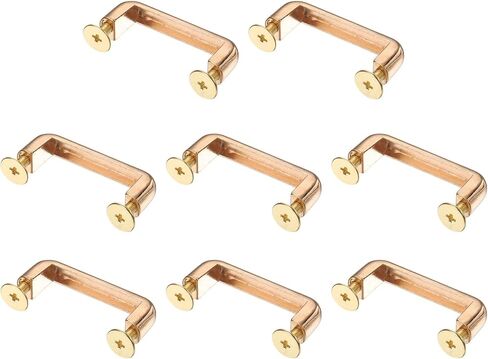8-Pack D-Ring Connector Buckles, 24mm x 6mm Alloy Right Angle Arch Bridge Buckles, Chain Strap Connector with Screws for Bag/DIY/Leather Craft/Backpack Making[Light Gold] in Saudi Arabia
