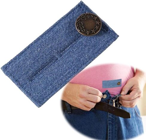 Elastic Waist Extender Strong,with Metal Adjustable Pants Button,Waistband Extenders,Denim Material,Easy Fit Pants Button,for Pant Jeans Trousers Skirt Denim Pant,Maternity Waistband,for Women Men in Saudi Arabia