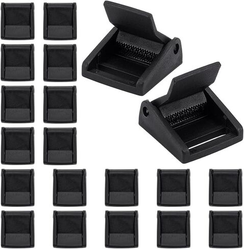 FREEBLOSS 20Pcs Plastic Cam Toggle Buckle Clip Heavy Duty Adjustable Strap Buckles for Backpacks Luggage & Gear Locking Clips 1Inch Webbing Compatible Secure Fastener 4/5inch 20mm in Saudi Arabia