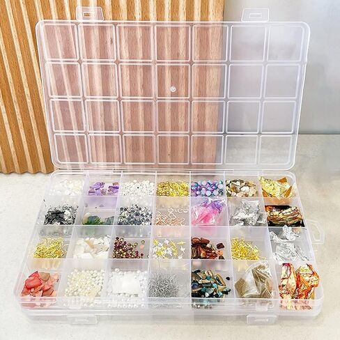 28-Compartment Transparent Storage Box with Slots for Beads, Jewelry, Hardware, Fishing Gear, and Stationery in Saudi Arabia