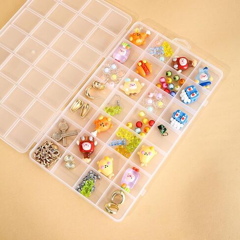 28-Compartment Transparent Storage Box with Slots for Beads, Jewelry, Hardware, Fishing Gear, and Stationery in Saudi Arabia