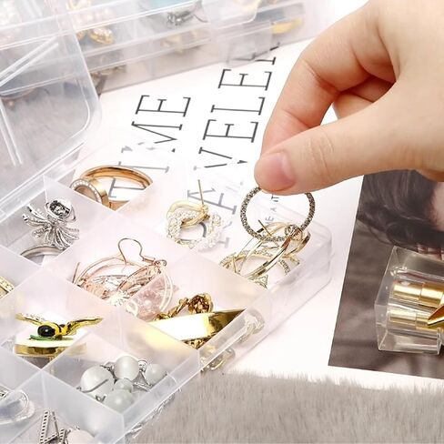 28-Compartment Transparent Storage Box with Slots for Beads, Jewelry, Hardware, Fishing Gear, and Stationery in Saudi Arabia
