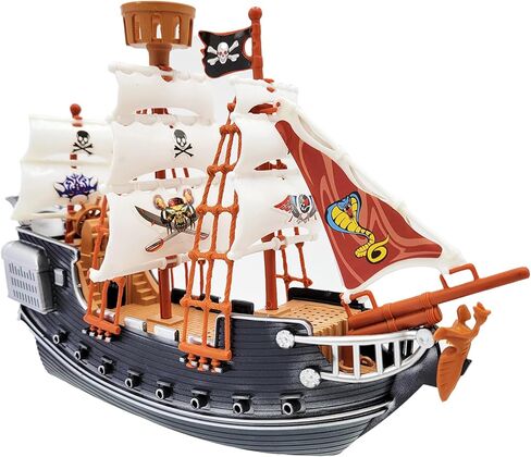 The Dreidel Company 10 inch Pirate Boat Detailed Pirate Ship Adventure Playset, Pirate Toy, Pirate Party Favor, Excellent for Children Ages 3+ in Saudi Arabia