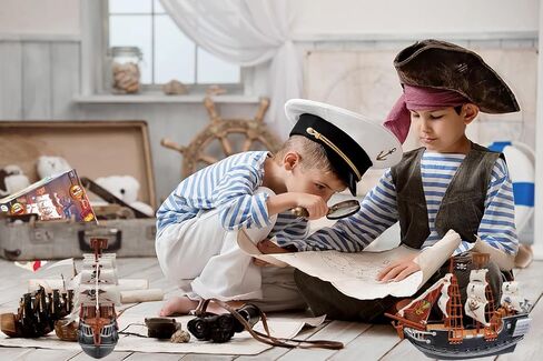 The Dreidel Company 10 inch Pirate Boat Detailed Pirate Ship Adventure Playset, Pirate Toy, Pirate Party Favor, Excellent for Children Ages 3+ in Saudi Arabia