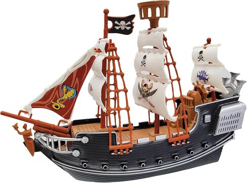 The Dreidel Company 10 inch Pirate Boat Detailed Pirate Ship Adventure Playset, Pirate Toy, Pirate Party Favor, Excellent for Children Ages 3+ in Saudi Arabia