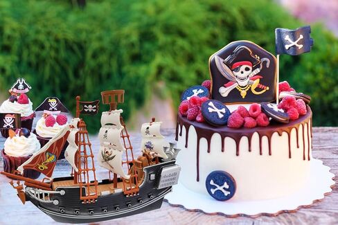 The Dreidel Company 10 inch Pirate Boat Detailed Pirate Ship Adventure Playset, Pirate Toy, Pirate Party Favor, Excellent for Children Ages 3+ in Saudi Arabia