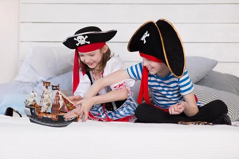 The Dreidel Company 10 inch Pirate Boat Detailed Pirate Ship Adventure Playset, Pirate Toy, Pirate Party Favor, Excellent for Children Ages 3+ in Saudi Arabia