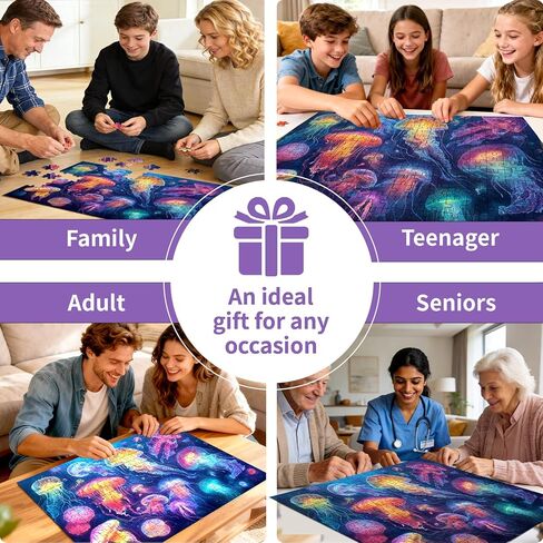 500 Piece Puzzle for Adults – Ocean Jellyfish Puzzle 500 Pieces for Adult Elderly Puzzle Game – Fun & Challenging Family Game Gift Toy for Friends and Family (20.5 x 15 in) in Saudi Arabia