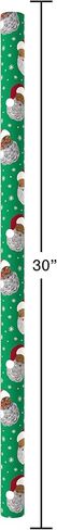 American Greetings Reversible African American Santa Christmas Wrapping Paper Roll, Red, White and Green Holiday Gift Wrap (60 sq. ft., 1 Standard Roll Wrap-30 in. x 24 ft.) Stripes and Solid Green in Saudi Arabia