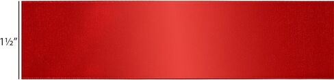 Offray 453856 1.5" Wide Single Face Satin Ribbon for Gift Wrapping, Decoration, and Crafts, Two Pack of 4-Yard Spools, Red in Kuwait