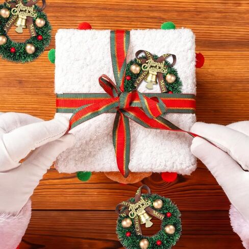10Pcs Mini Christmas Wreath: 2.36 inch Miniature Artificial Wreaths for Window Door Xmas Tree Hanging Ornament Holiday Party Decoration in Saudi Arabia