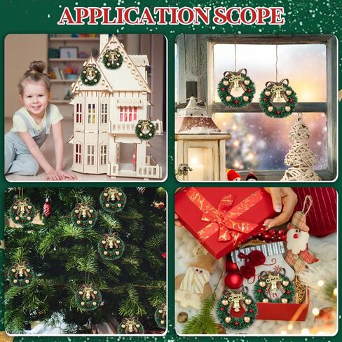 10Pcs Mini Christmas Wreath: 2.36 inch Miniature Artificial Wreaths for Window Door Xmas Tree Hanging Ornament Holiday Party Decoration in Saudi Arabia