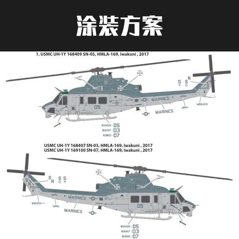 AC12138 1/35 UH-1Y مجموعة نماذج الطائرات القابلة للجمع in Saudi Arabia