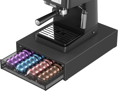 Nespresso Pods Holder, K Cup Holder, Coffee Pod Holder Organizer Compatible with Nespresso Vertuo Capsules, Holds 60 Small or 40 Large Pods, Black in Kuwait