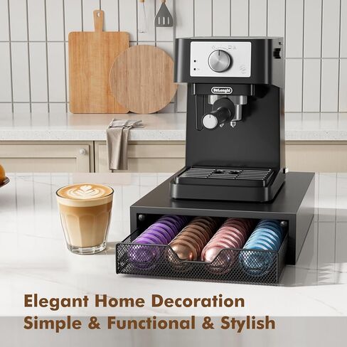 Nespresso Pods Holder, K Cup Holder, Coffee Pod Holder Organizer Compatible with Nespresso Vertuo Capsules, Holds 60 Small or 40 Large Pods, Black in Kuwait