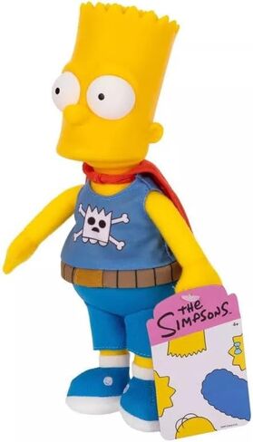 تتميز لعبة The Simpsons Daredevil Bart القطيفة بجسم من القماش الناعم مع رأس منحوت مرخص رسميًا in Kuwait
