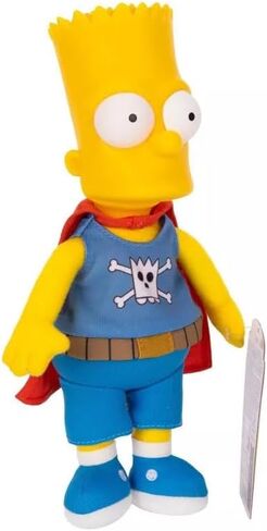 تتميز لعبة The Simpsons Daredevil Bart القطيفة بجسم من القماش الناعم مع رأس منحوت مرخص رسميًا in Kuwait