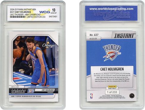 2024-25 Panini CHET HOLMGREN OKC Thunder NBA Champions Card #637 - Graded GEM Mint 10 in Saudi Arabia