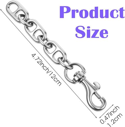 2Pcs Purse Extender Chain Silver, Metal Bag Extender Chain for Crossbody Bags 4.7 Inch Chains Replacement Accessories for Women Handbags, Adjustable Length, Silver in Saudi Arabia