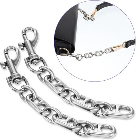 2Pcs Purse Extender Chain Silver, Metal Bag Extender Chain for Crossbody Bags 4.7 Inch Chains Replacement Accessories for Women Handbags, Adjustable Length, Silver in Saudi Arabia