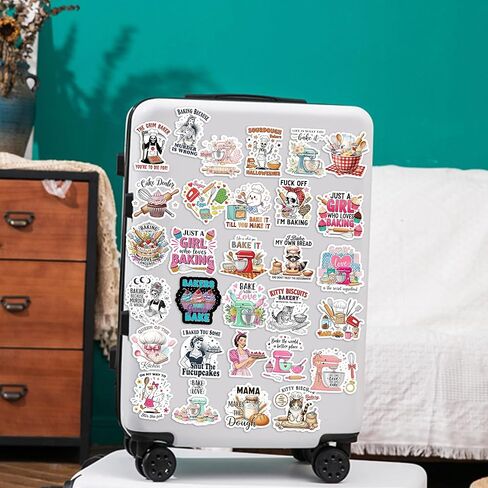 مجموعة ملصقات خبز مكونة من 30 قطعة - مجموعة ملصقات طهاة المعجنات المضحكة المصنوعة من الفينيل المقاوم للماء لسجلات القصاصات وأجهزة الكمبيوتر المحمولة والمجلات وديكور المطبخ - هدايا خبز لطيفة للنساء والفتيات والخبازين in Kuwait